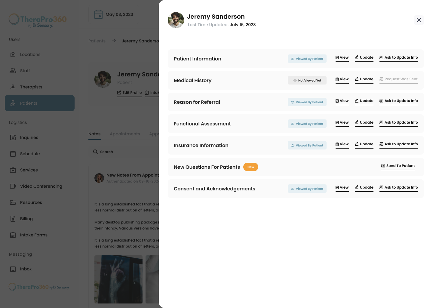 Patient Management & Customizable Intake Forms